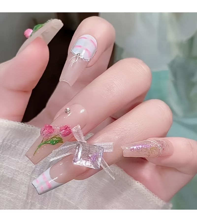 3D Tulip Flower Press On Nail Mold DIY Silicone Mold For Trendy Nail Art - Image 3