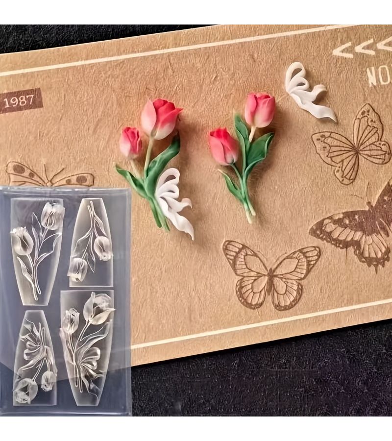 3D Tulip Flower Press On Nail Mold DIY Silicone Mold For Trendy Nail Art - Image 2