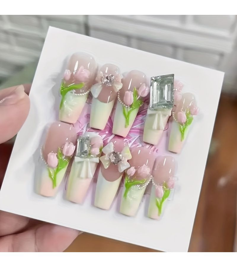 3D Tulip Flower Press On Nail Mold DIY Silicone Mold For Trendy Nail Art - Image 4