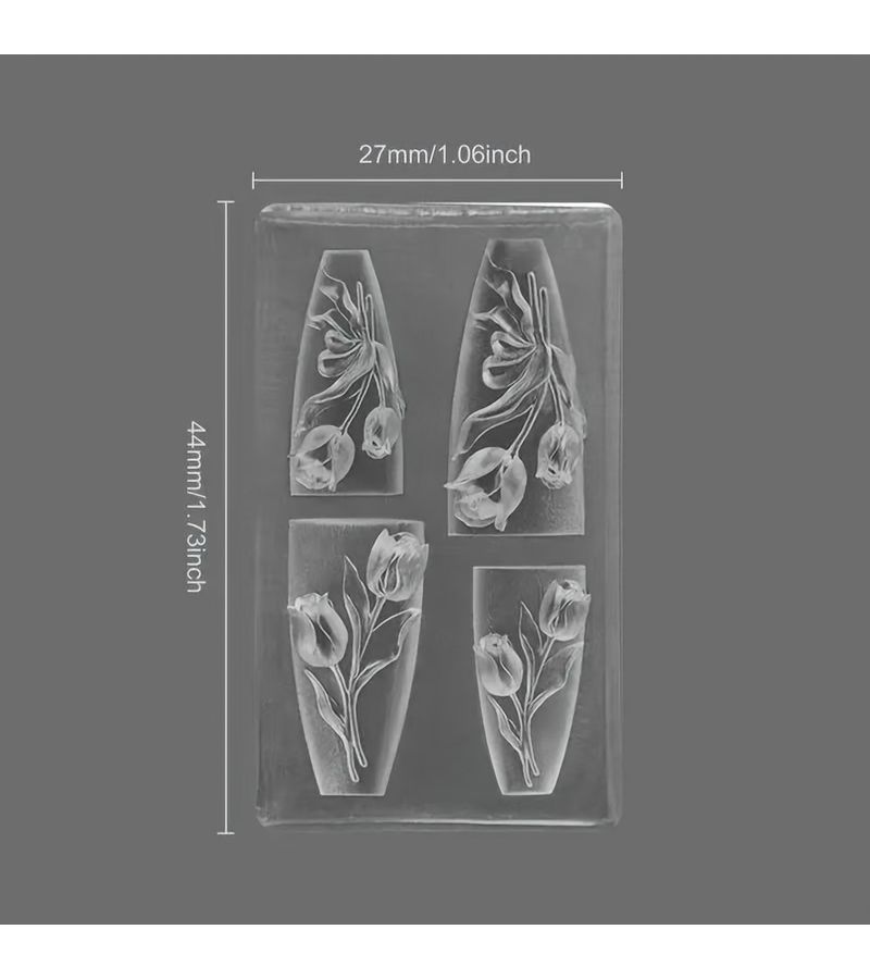 3D Tulip Flower Press On Nail Mold DIY Silicone Mold For Trendy Nail Art - Image 5