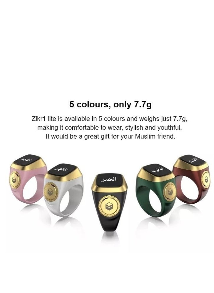 GULFLINK Smart Tasbih Zikr Ring Muslim Prayer Prayer Timing Reminder OLED Display Tasbih Counter Smart Ring Wearable Technology Waterproof - Green(22mm)  - Image 5