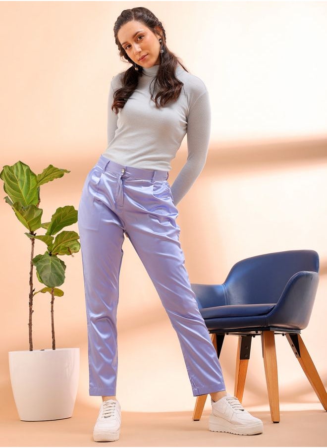 Freehand - Women Tapered Solid Mid-Rise Pants - Image 1