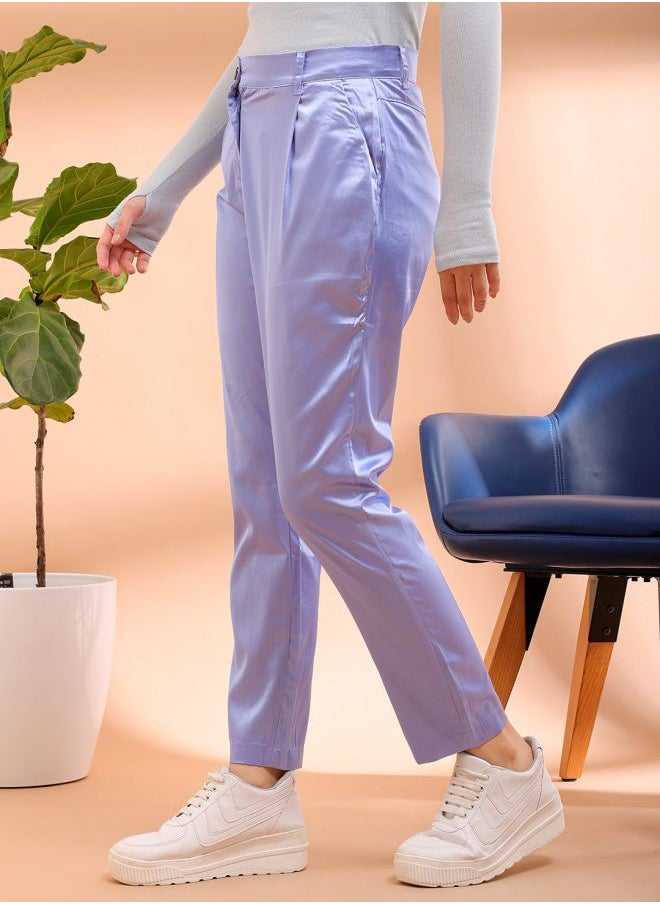 Freehand - Women Tapered Solid Mid-Rise Pants - Image 1