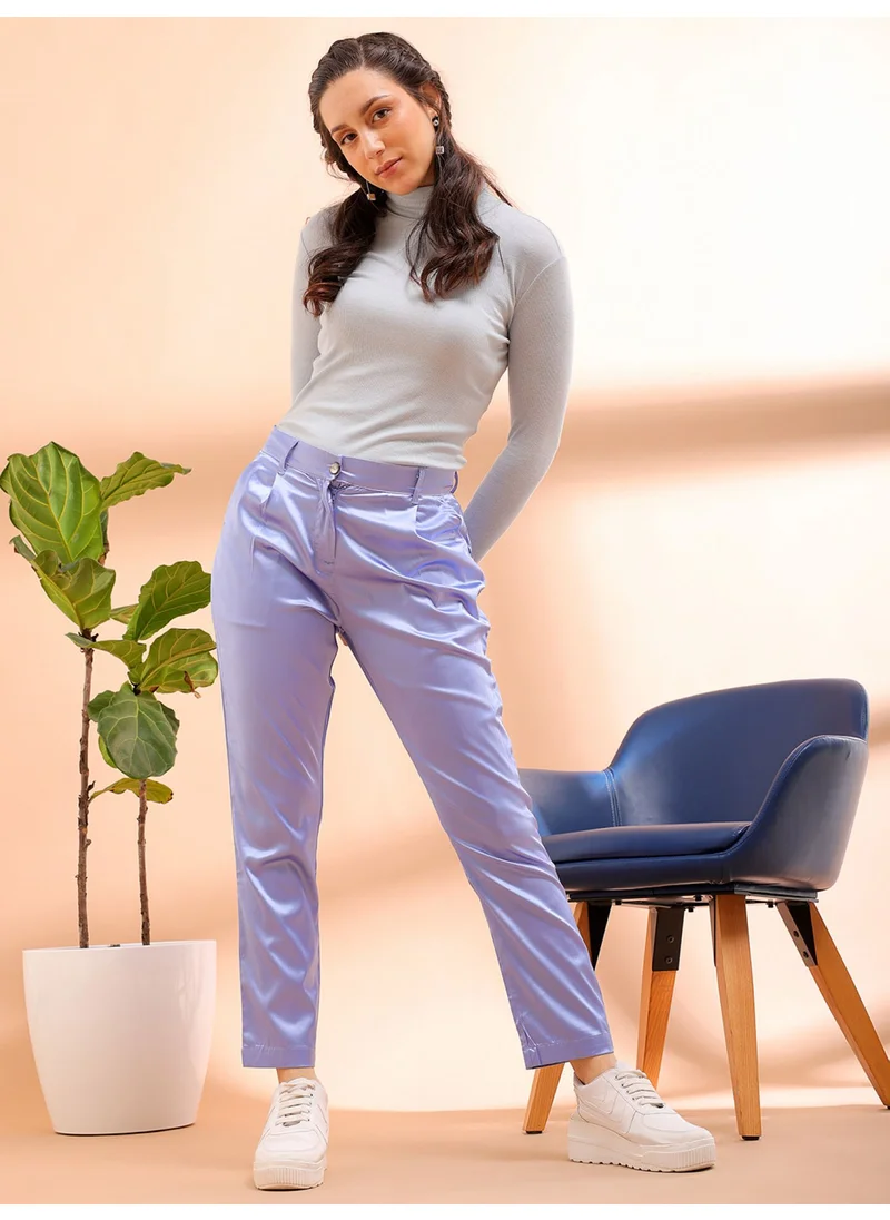 مرفوعة Kentucky Blue Women Tapered Casual Solid Regular Tapered Pants