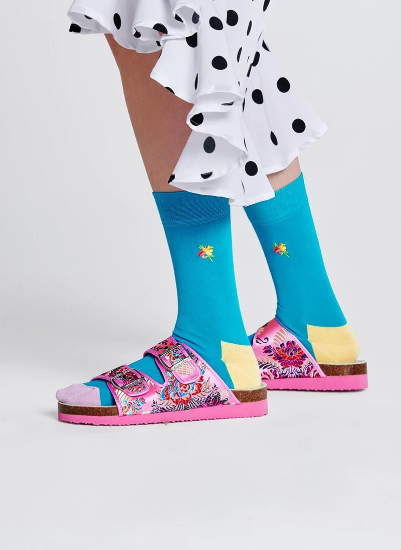Happy Socks EMBRODIERY HIBISCUS SOCK