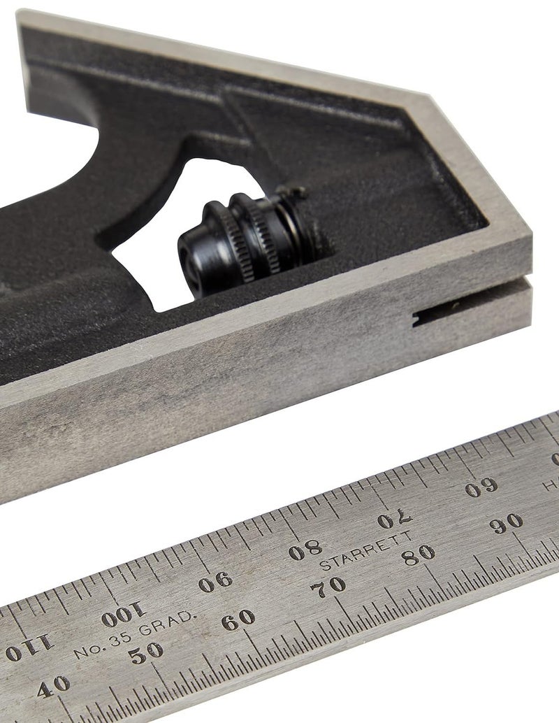 Starrett مربع ستاريت الطلابي - مثالي للشباب والمتدربين - طول الشفرة 150 مم، رأس من الحديد الزهر، شفرة مربعة صلبة ومقواة، 35 تخرج - 10MH-150 - Image 3