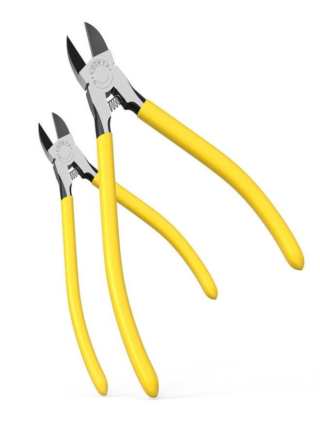 OTLOOMTBT 6-In and 5-In 2 PCS Ultra Sharp Compact Wire Cutters with Long Flat Nose Pliers Ideal for Cutting Crafts, Flowers, Plastics, Appliances and Any Clean Cutting Needs Powerful Wire Cutter - Image 1