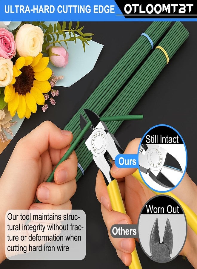 OTLOOMTBT 6-In and 5-In 2 PCS Ultra Sharp Compact Wire Cutters with Long Flat Nose Pliers Ideal for Cutting Crafts, Flowers, Plastics, Appliances and Any Clean Cutting Needs Powerful Wire Cutter - Image 2