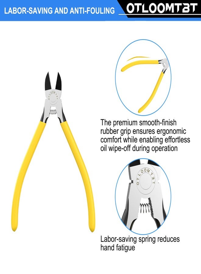 OTLOOMTBT 6-In and 5-In 2 PCS Ultra Sharp Compact Wire Cutters with Long Flat Nose Pliers Ideal for Cutting Crafts, Flowers, Plastics, Appliances and Any Clean Cutting Needs Powerful Wire Cutter - Image 5