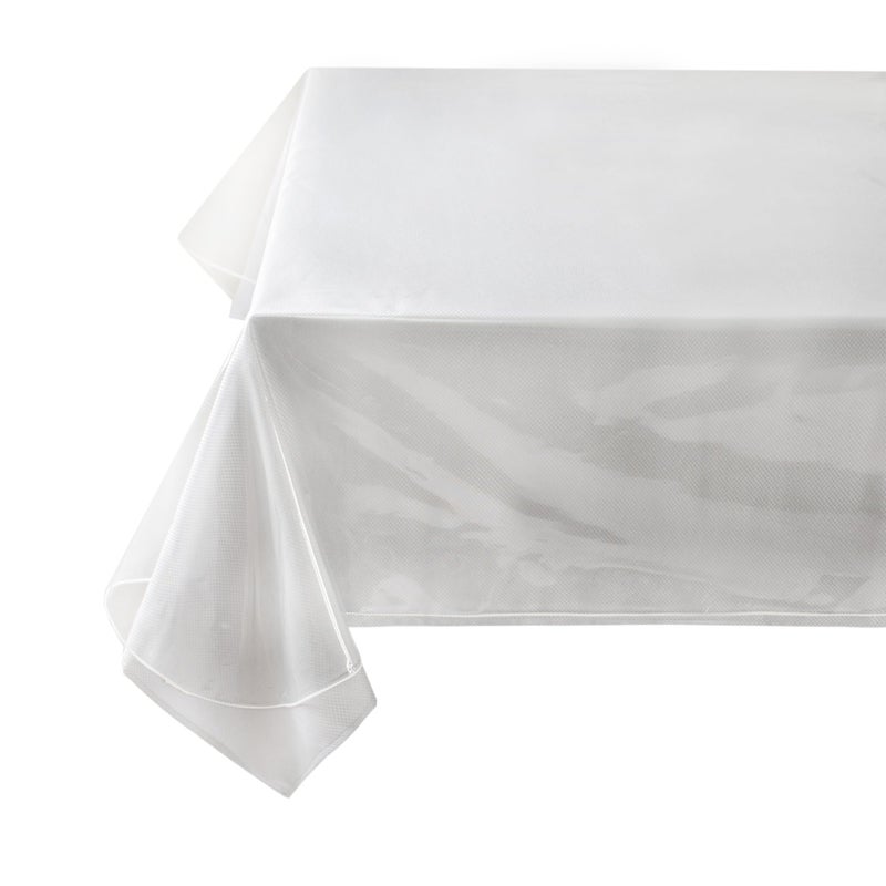 Benson Mills Heavy Duty Crystal Clear Plastic 100% Waterproof Tablecloth Protector, Vinyl PVC Square Table Cloth, Oil Spill Proof Wipe Clean Table Cover for Dining Tables (54" x 54" Square) - Image 1