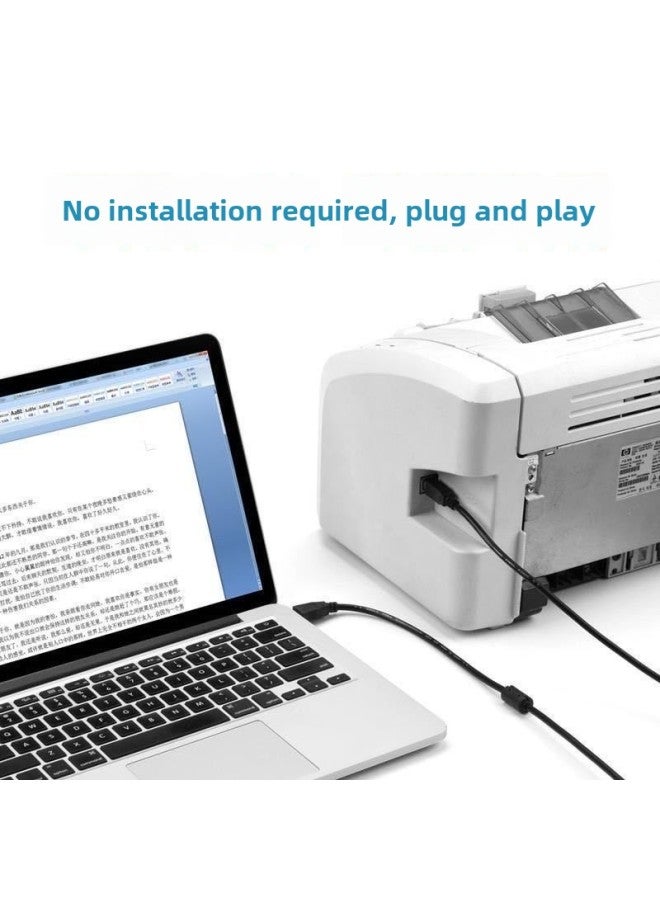 All Copper Black USB2.0 Printing Line 1.5 Meters 1.8 Meters 3 Meters 5 Meters 10 Meters USB Square Printer Data Line-Color:1m - Image 4