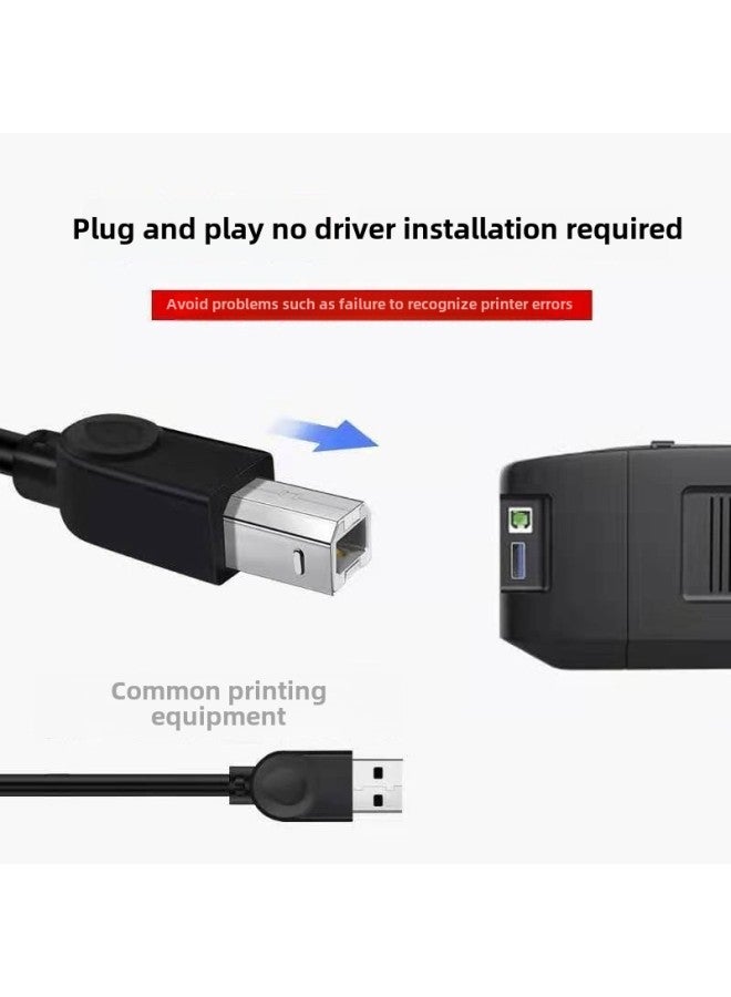 All Copper Black USB2.0 Printing Line 1.5 Meters 1.8 Meters 3 Meters 5 Meters 10 Meters USB Square Printer Data Line-Color:1m - Image 5
