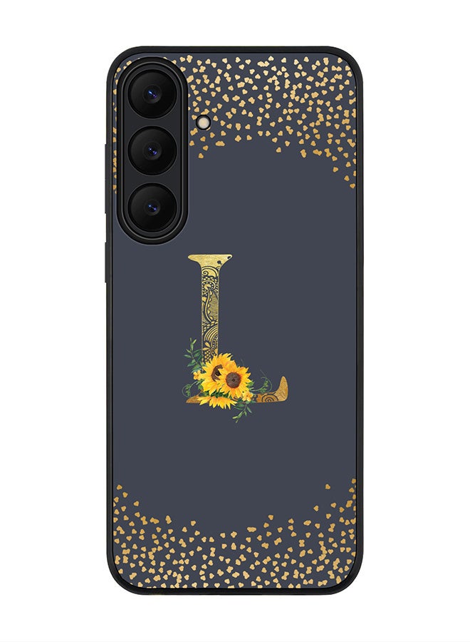 Stylizedd For Samsung Galaxy S25 FE Case,Slim fit Camera Protection, Shockproof Thin Phone cover  - Custom Floral Monogram - L  (Grey )