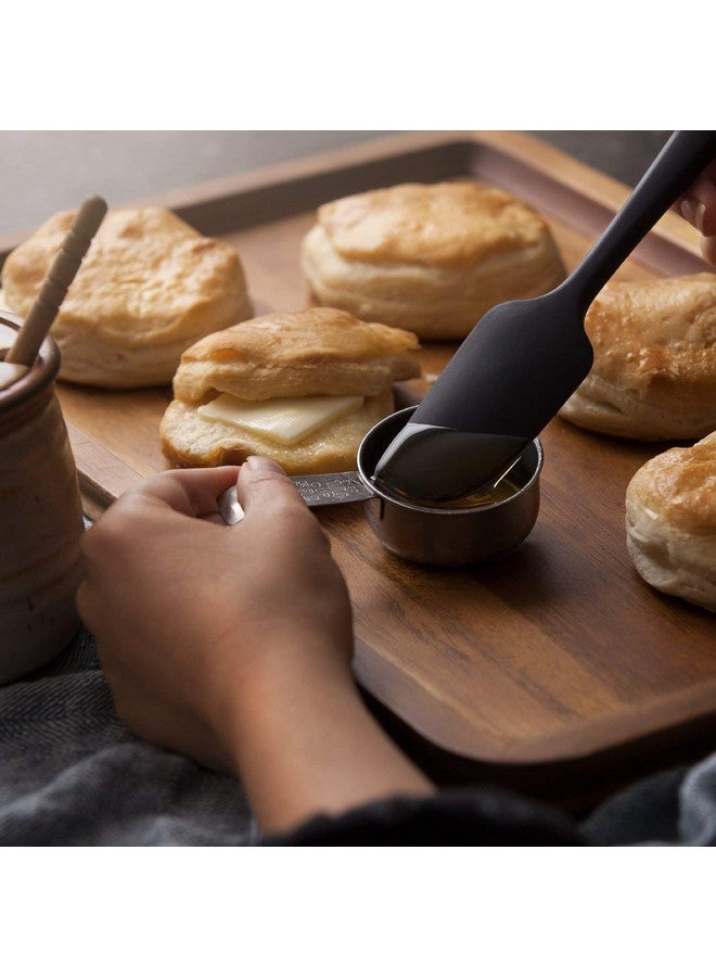 P-Plus International Silicone Spatula Set 3-pcs - 446ºF Heat-Resistant Baking Spoon Spatula - Seamless One-Piece Design Easy to Clean - Non-Stick Silicone Stainless Steel Core (Spatula 3A Black) - Image 2