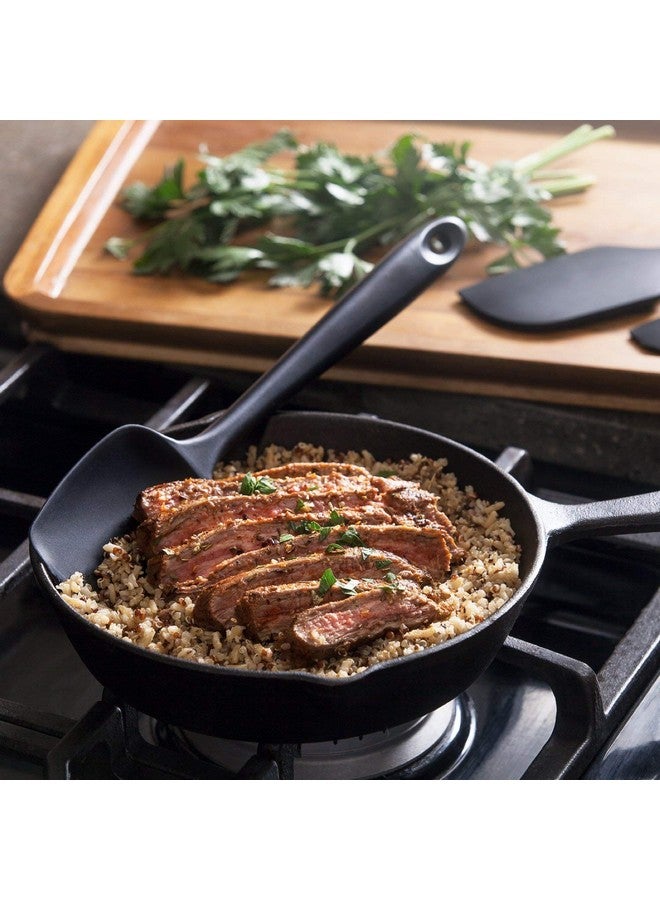 P-Plus International Silicone Spatula Set 3-pcs - 446ºF Heat-Resistant Baking Spoon Spatula - Seamless One-Piece Design Easy to Clean - Non-Stick Silicone Stainless Steel Core (Spatula 3A Black) - Image 4