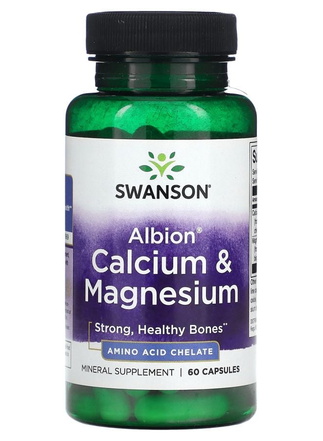 SWANSON Albion Calcium & Magnesium 60 Capsules