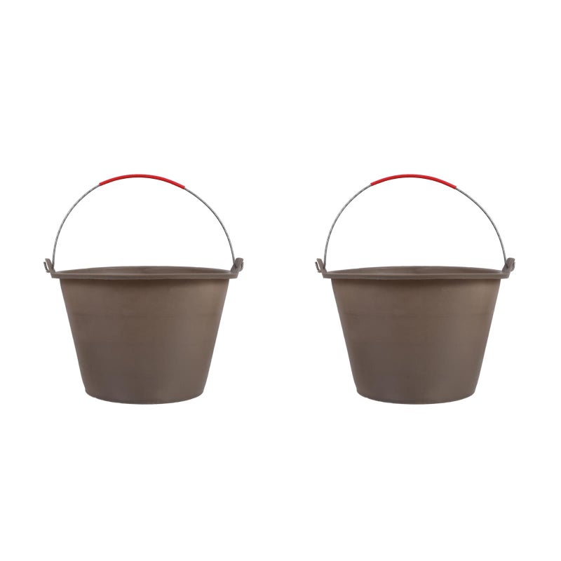 2pcs Portable Concrete Bucket Cement Bucket Empty Sand Bucket with Handle for Construction Site - Image 1