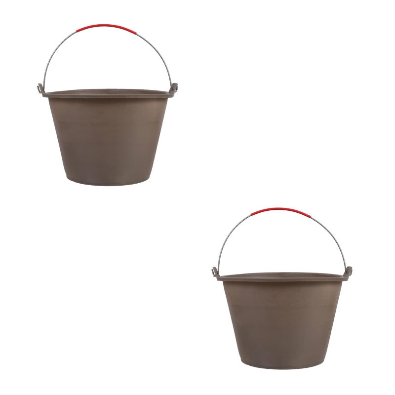2pcs Portable Concrete Bucket Cement Bucket Empty Sand Bucket with Handle for Construction Site - Image 3