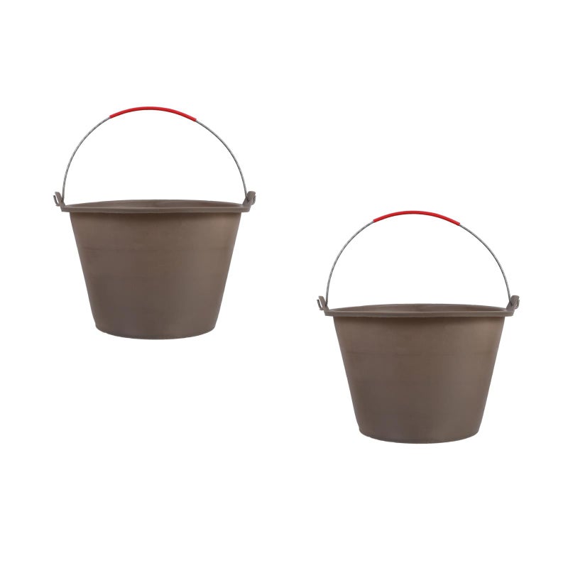 2pcs Portable Concrete Bucket Cement Bucket Empty Sand Bucket with Handle for Construction Site - Image 5