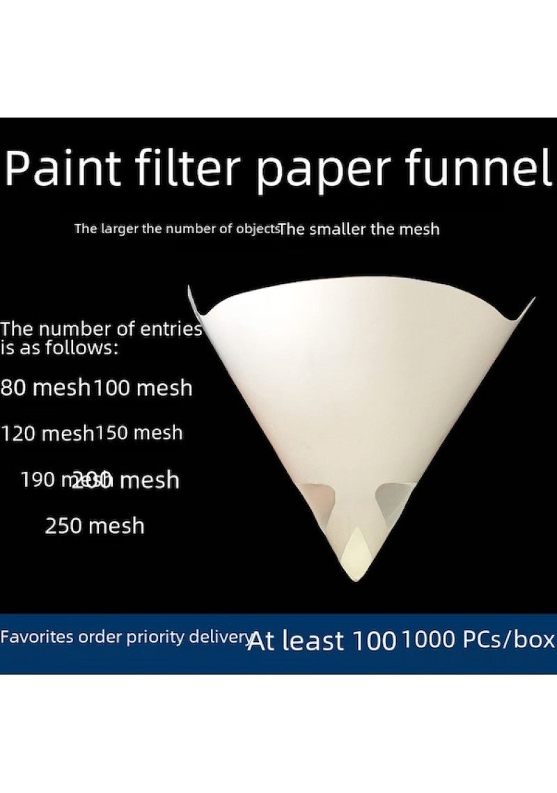 Disposable Paint Filter Screen: 120 Mesh White Paper Funnel - Fine Filtration for Car Paint Coating Applications - Image 1
