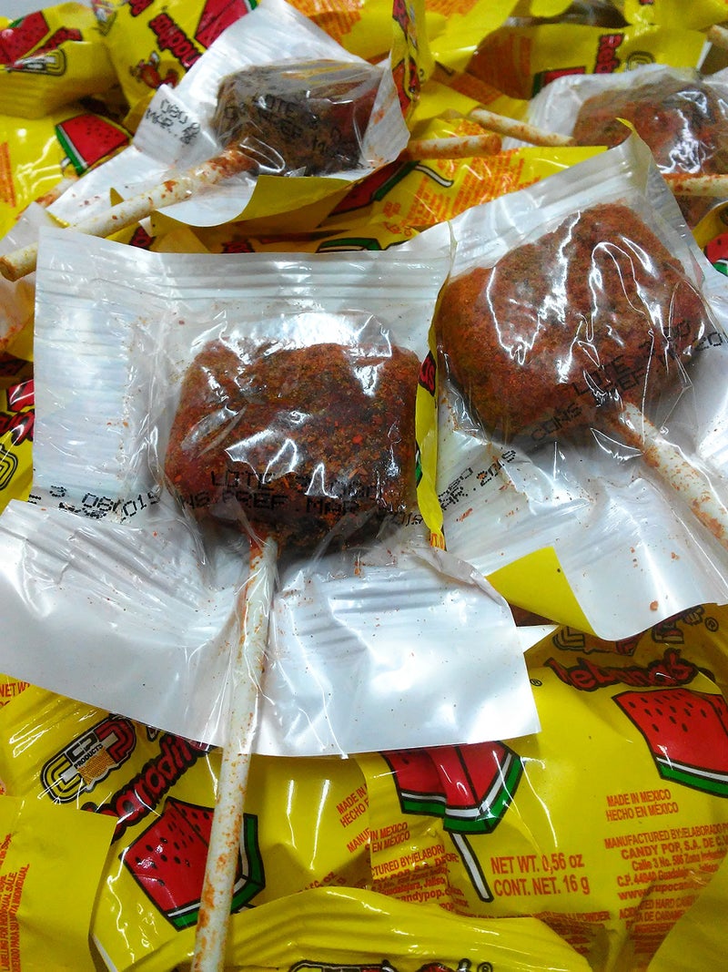 Vero Rebanaditas Paletas Sabor Sandia Hard Candy Chili Covered Lollipops 40 pcs - Image 4