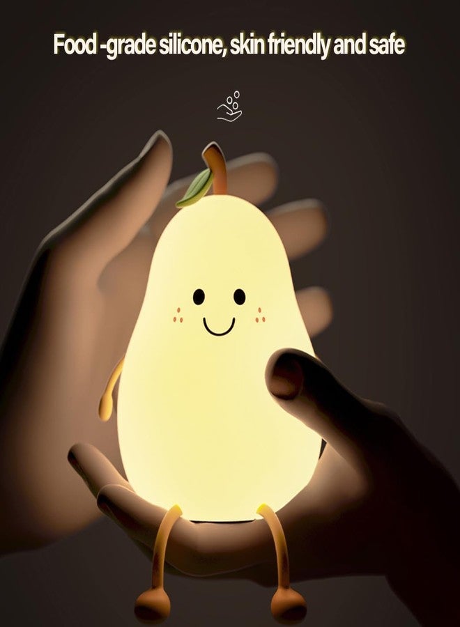 QIMIT Cute Pear Night Light for Kids, Nursery Silicone Night Light,7-Color Changing Lamp, Room Decoration, Gifts for Toddler Children Teenage Girls Valentine's Day (Pear Fruit Lamp) - Image 5