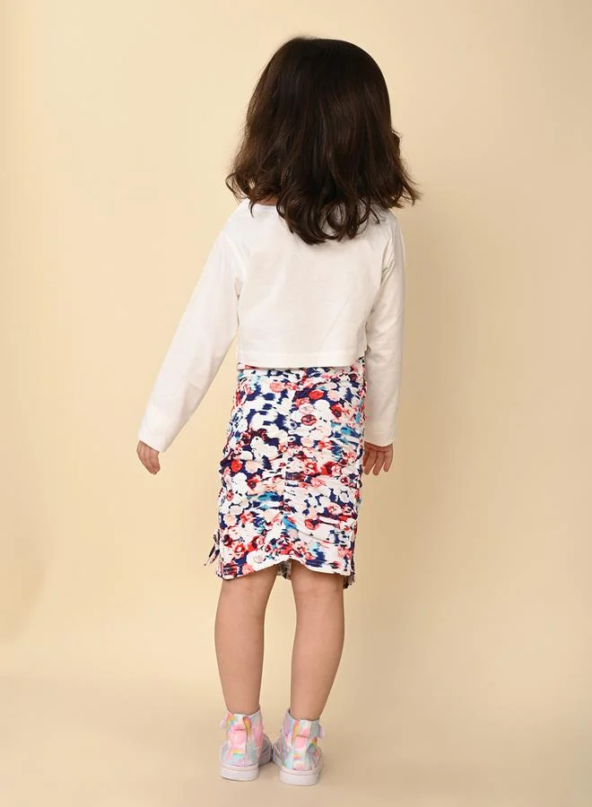 LILPICKS Graphic Print T-Shirt & Skirt Co-Ords Set by Styli
