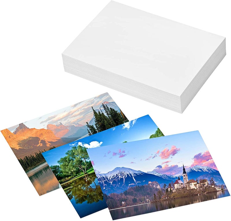Veroave 100 Sheets Photo Paper, 3.5" x 5" Premium Glossy Photo Paper Picture Paper 180 gsm Printer Brochure Paper Glossy, Office Supplies