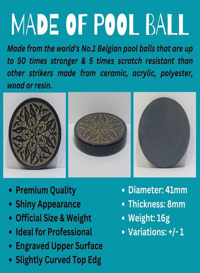 NHD Professional Carrom Striker PROAN788 - Made of Original Pool Ball (Grey) - Image 3