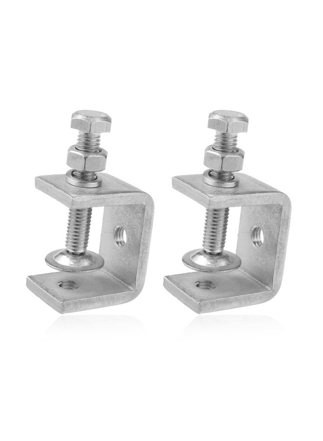 2 Pack 304 Stainless Steel Small C Clamps, 1 Inch Mini C-Clamps Heavy Duty With Wide Jaw Opening for Woodworking and Welding Mounting, Suitable for Home and Professional Use (30mm) - Image 1