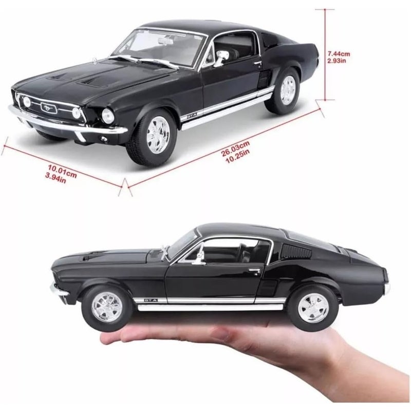 Maisto - 1967 Ford Mustang GTA Fastback 1/18 Diecast Model - Black - 31166 - Image 2
