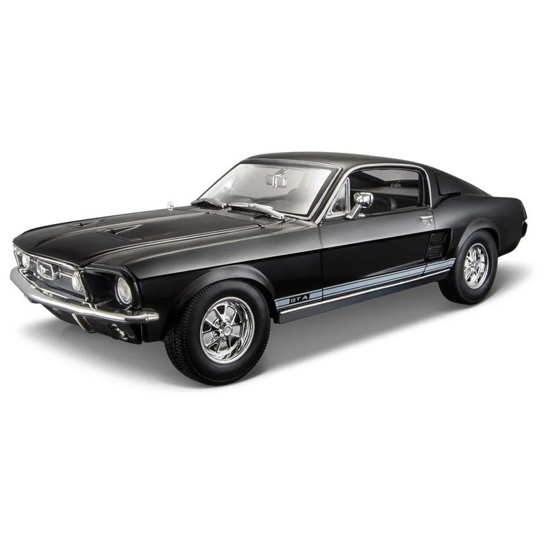 Maisto - 1967 Ford Mustang GTA Fastback 1/18 Diecast Model - Black - 31166 - Image 1