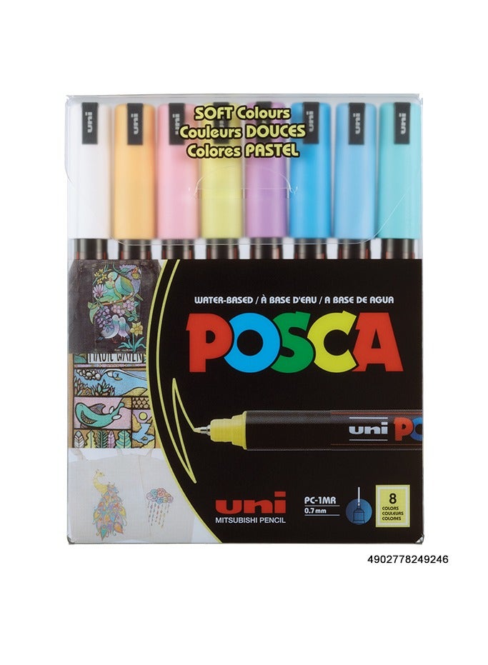 Posca PC-1MR Xfine Soft Colours Set of 8 - Image 1