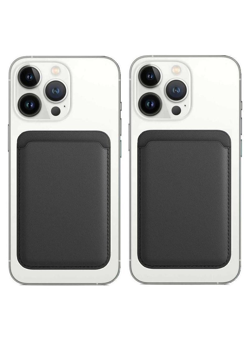 TIGER [2 Pack] Magnetic Card Holder Wallet Compatible with MagSafe for Apple iPhone | Strong Magnetic Snap-On Leather Wallet | Slim RFID-Blocking Card Organizer for iPhone 14, 13, 12 Series | Secure Grip, Minimalist Design - Image 1
