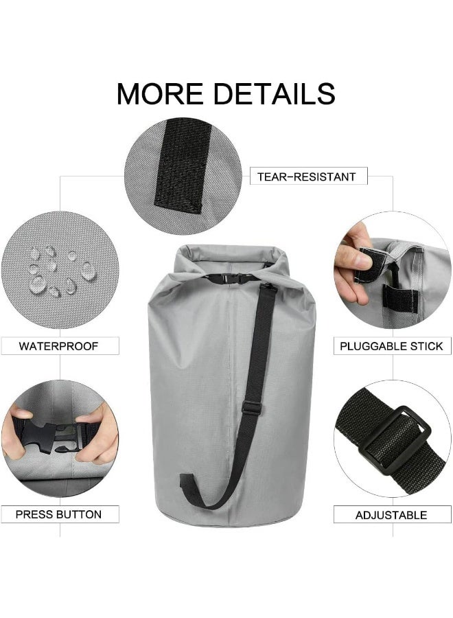 WOWLIVE Extra Large Foldable Laundry Bag Laundry Basket Collapsible Laundry Hamper Backpack Liner Dirty Clothes Hamper Standing Waterproof Hampers for Dorm Room (Gray) - Image 2