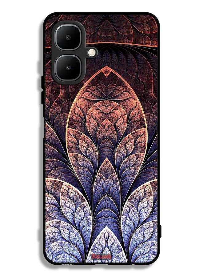 Tolwak Tecno Pop 10 Protective Case Cover Floral Fractal Abstract