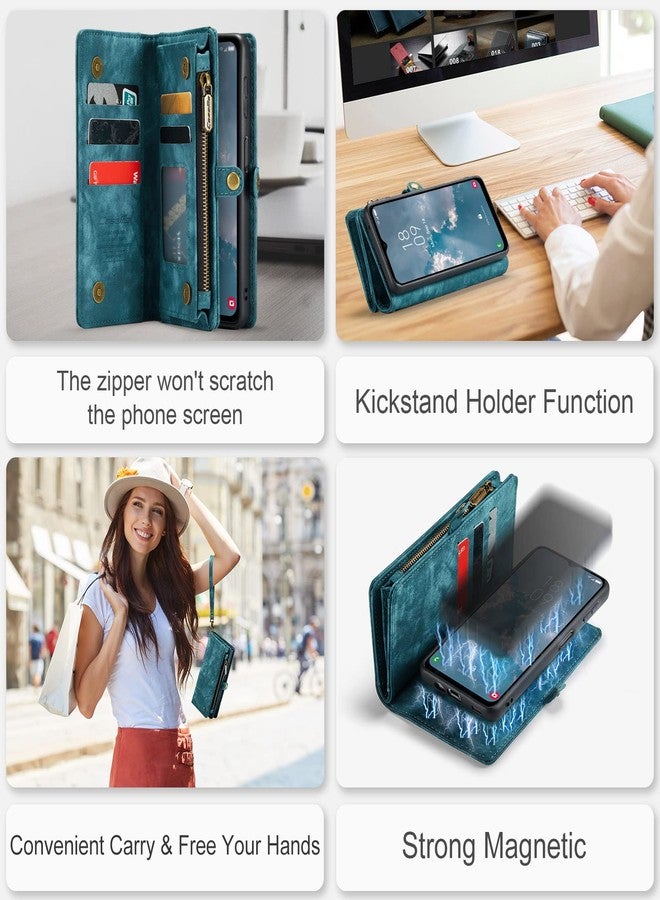 Kowauri جراب محفظة Kowauri لهاتف Samsung Galaxy A14 5G، مصنوع من الجلد الصناعي، ماص للصدمات، مغناطيسي، مزود بفتحة للبطاقات، أزرق (2023) - Image 5