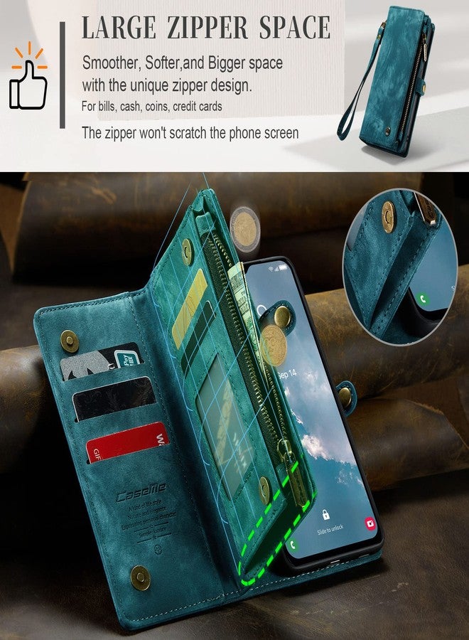 Kowauri جراب محفظة Kowauri لهاتف Samsung Galaxy A14 5G، مصنوع من الجلد الصناعي، ماص للصدمات، مغناطيسي، مزود بفتحة للبطاقات، أزرق (2023) - Image 4
