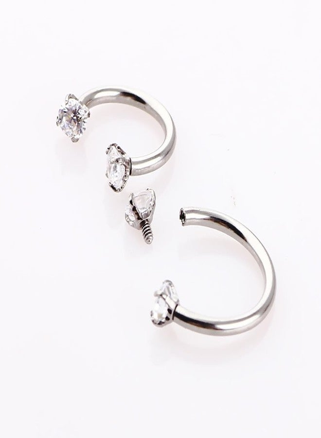 Decentraland Rose Gold Titanium Steel Surgical Steel Septum Piercing Horseshoe Nose Rings - C-shaped Lip Nail Jewelry 8mm 16G 1.2mm Detachable - Image 5