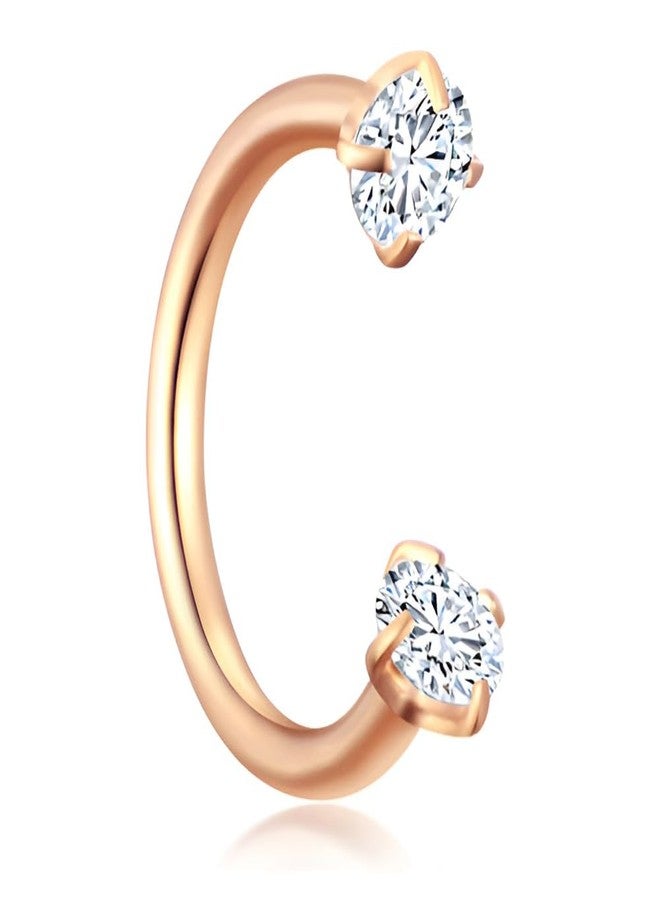 Decentraland Rose Gold Titanium Steel Surgical Steel Septum Piercing Horseshoe Nose Rings - C-shaped Lip Nail Jewelry 8mm 16G 1.2mm Detachable - Image 1