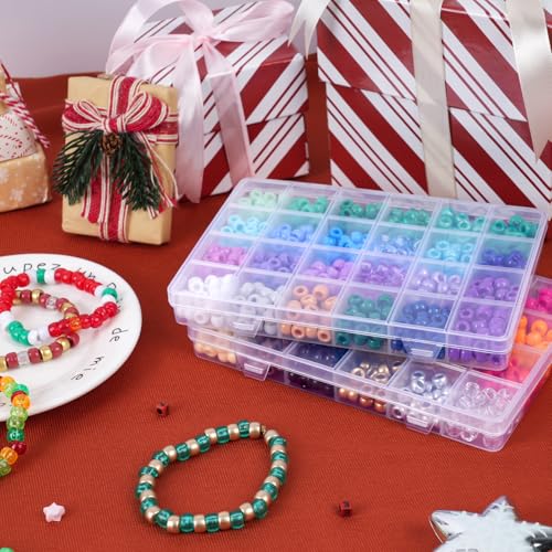 QUEFE 1900pcs,48 Colors, Pony Beads Bracelet Making Kit, Rainbow Kandi Beads Friendship Bracelet Kit, Letter Beads For Jewelry Making with Elastic Strings for Bracelet Necklace Making, Craft Gifts Set - Image 5