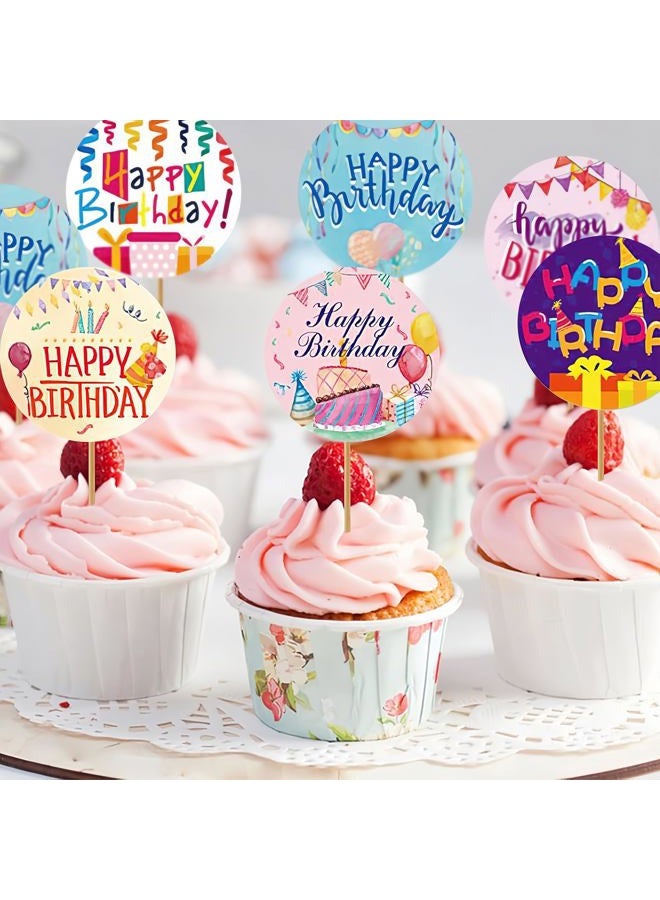 SHUXILIN 500pcs Happy Birthday Roll Stickers Birthday Balloon Roll Decals Stickers Fun Birth Day Cake Greeting Sticker Round Labels Banner Tag Seal Sticker for Card Boxes Party Envelope Decoration DIY Gift - Image 2