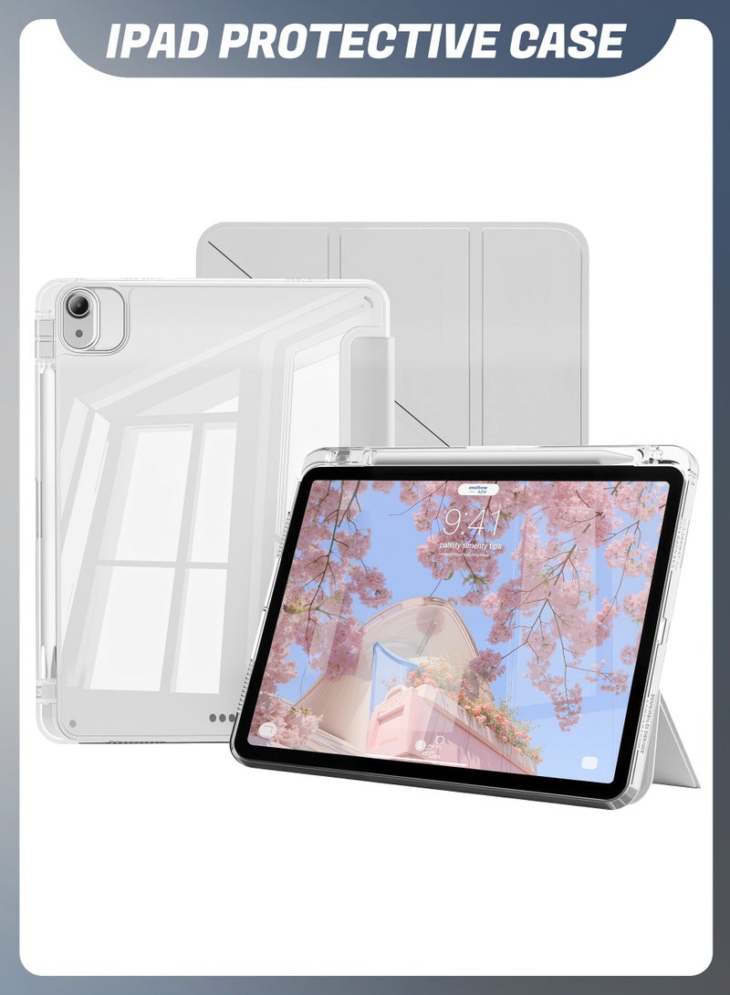 غطاء لجهاز iPad Air مقاس 11 بوصة M4/M3/M2 (2026/2025/2024) وأيضًا غطاء لجهاز iPad Air الجيل الخامس/الرابع (2022/2020) مقاس 10.9 بوصة - غطاء مقاوم للصدمات مع ظهر شفاف وحامل قلم، غطاء ذكي نحيف هجين لجهاز Air مقاس 11 بوصة وAir مقاس 10.9 بوصة - Image 1