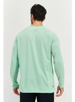 Avalanche Men Round Neck Long Sleeves Graphic Print T-Shirt, Mint Green  - Image 4