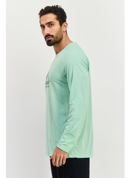 Avalanche Men Round Neck Long Sleeves Graphic Print T-Shirt, Mint Green  - Image 2