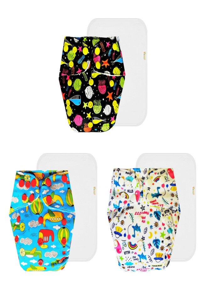 حفاضات دمبلدو القماشية الممتازة مع حشوة قطنية (عبوة من 3) | شعور بالجفاف والراحة | مانعة للتسرب | سريعة الجفاف | مثالية لفصل الصيف الهندي | من 3 أشهر إلى 3 سنوات | مناسبة للجنسين - Image 1