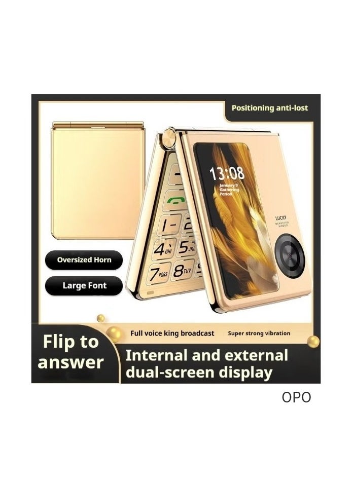 OPO - Foldable Dual Screen Flip Phone with Large Buttons Loud Sound and Long Standby for Seniors - Image 1