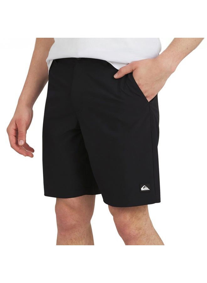 QUIKSILVER Mens Regular Fit Fixed Waist Water Friendly Active Hybrid Shorts, Solid Design - Black, 40 - Image 1