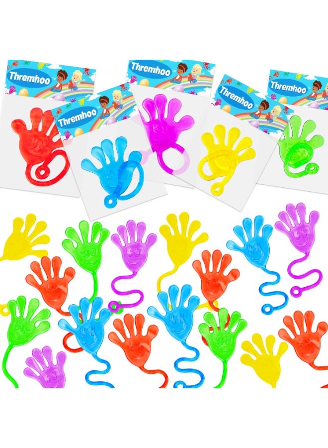 40 Pcs Sticky Hands For Kids Class Valentine Exchange Gift Stretchy Treasure Box Toy Classroom Prize Student Mini Toys Bulk Prize Fillers Slap Hand Party Favor Supplies Goodie Bag Stuffer Boy Girl - Image 1