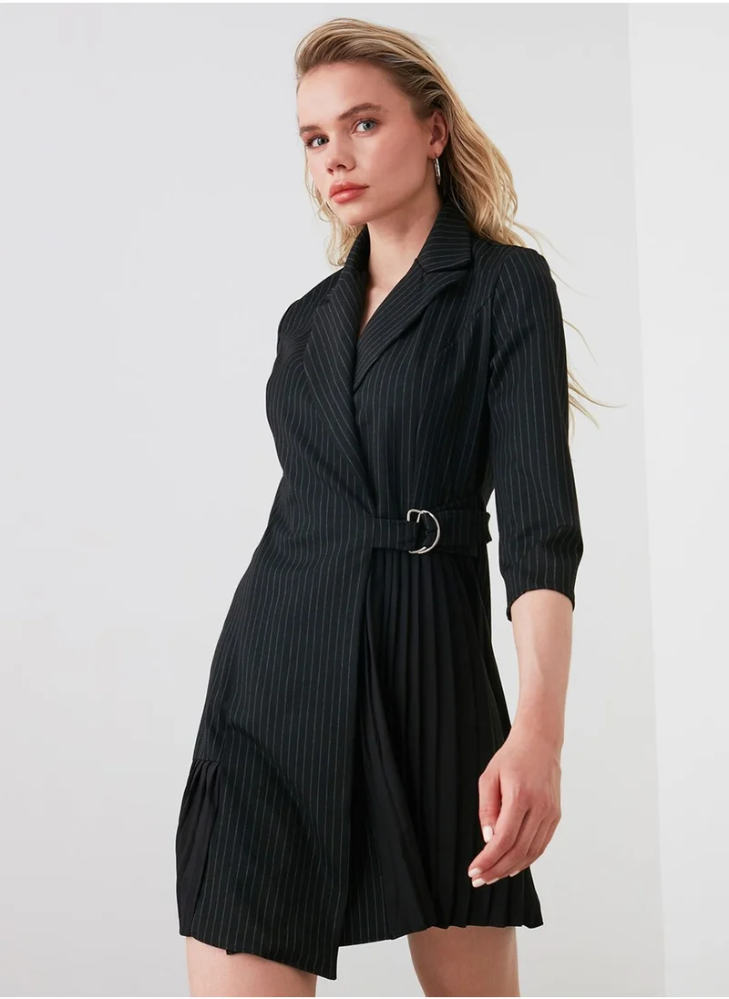 trendyol Pleated Detail Wrap Dress